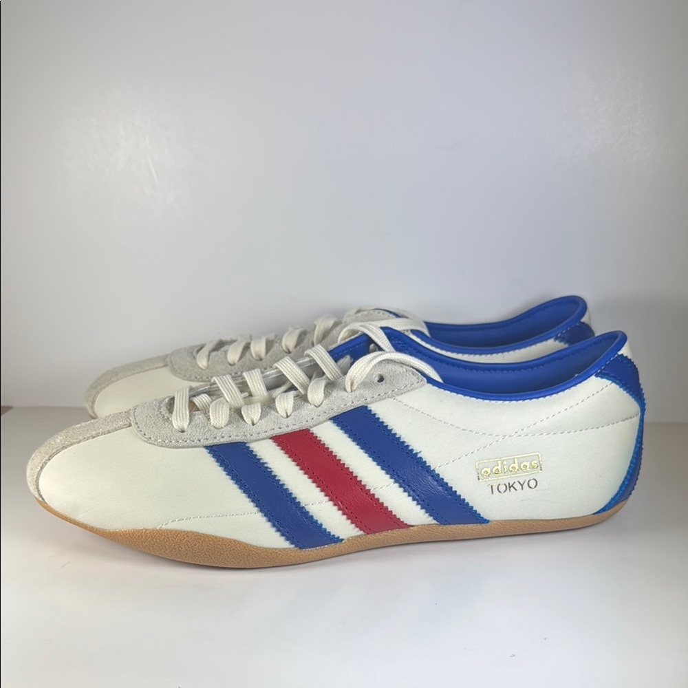 Adidas Tokyo Sneakers in Cream Royal Blue Red Women’s Size 9 Sneakers